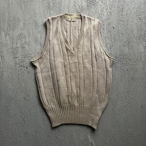 Vintage Indian Brand Sweater Vest Mens Medium Beige 1930s Wool